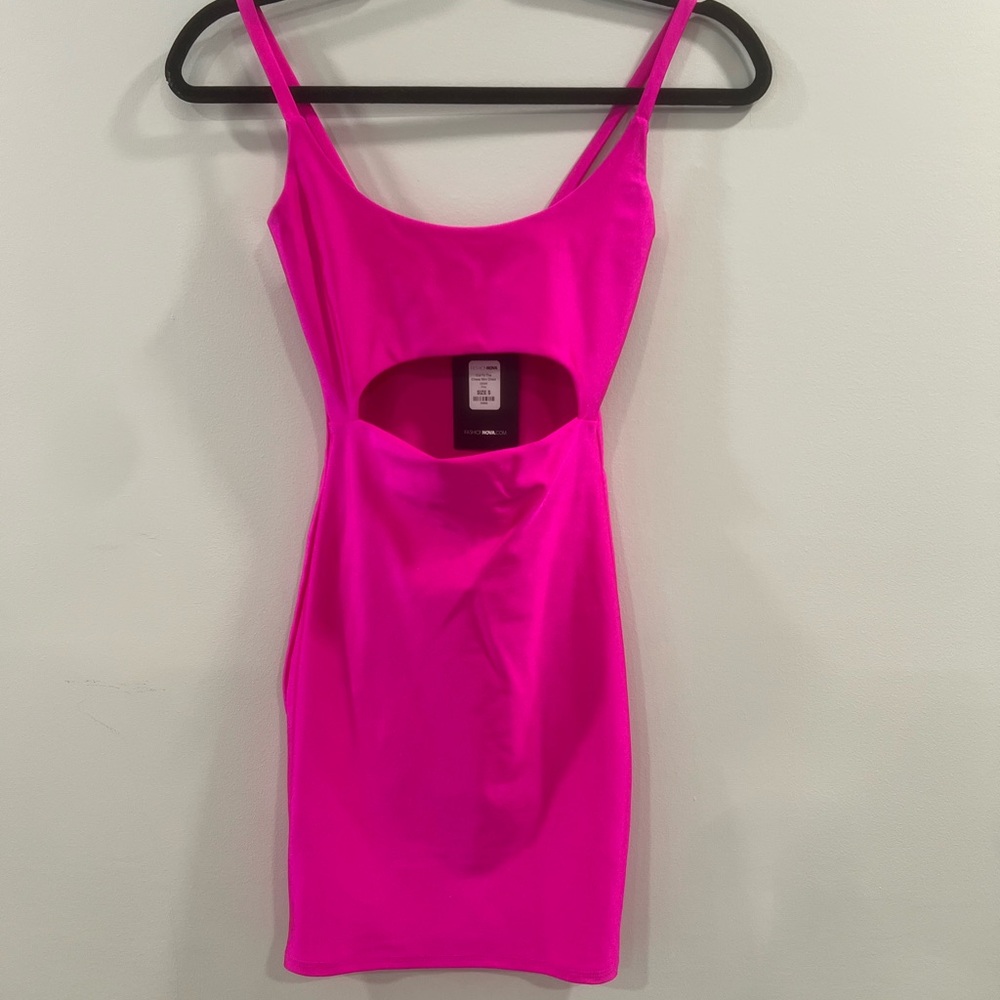 Vibrant Pink Cutout Dress